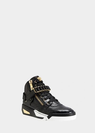 versace apple sneakers|versace zipped high top sneakers.